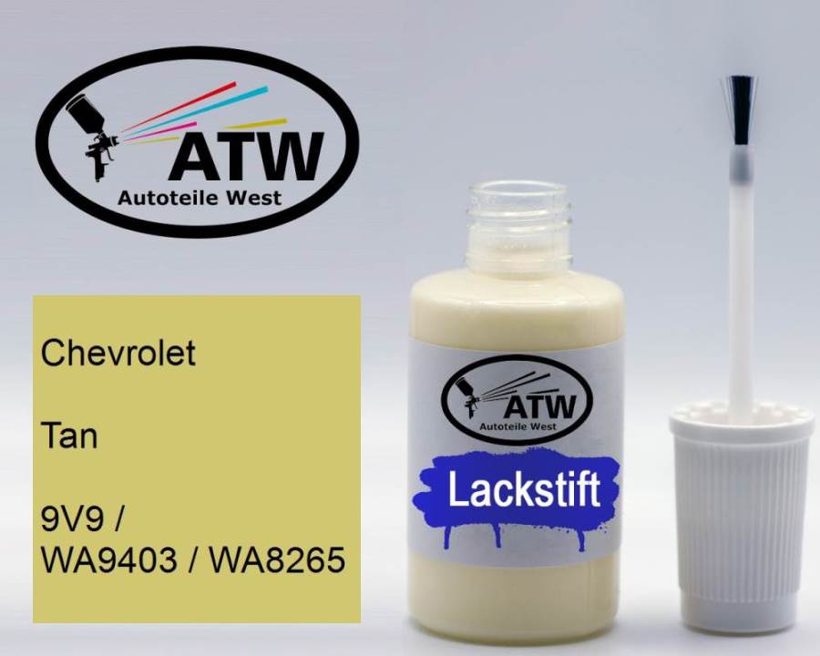 Chevrolet, Tan, 9V9 / WA9403 / WA8265: 20ml Lackstift, von ATW Autoteile West.